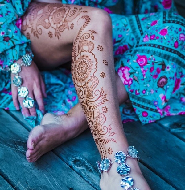 Leg Mehndi Design