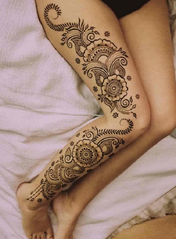 Leg Mehndi Design