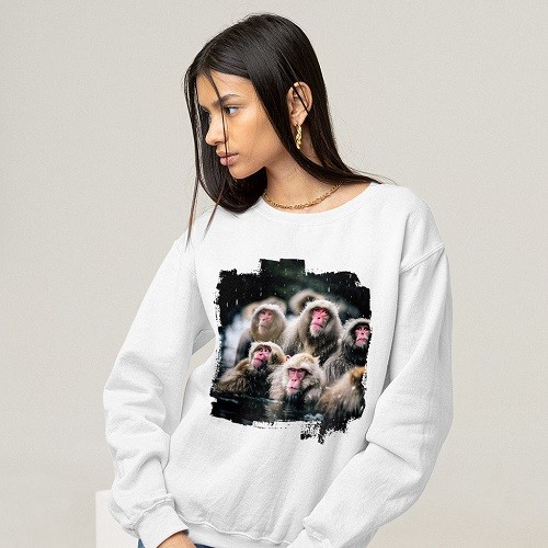 Funny Monkey Sweatshirt – Art Print Crewneck Sweatshirt