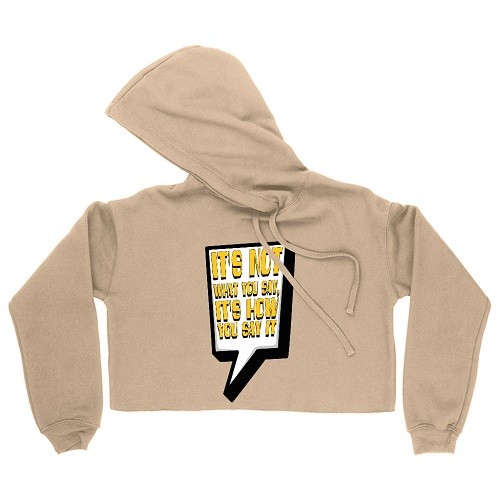 Quote Printed Women’s Cropped Hoodie